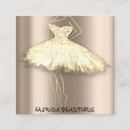 Mode Beautique Dress Custom QR Logo Rosen Blush Quadratische Visitenkarte