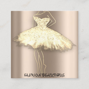 Mode Beautique Dress Custom QR Logo Rosen Blush Quadratische Visitenkarte