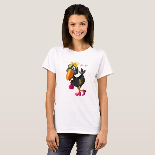 Mode Bird - Malerei - Spaß T-Shirt (Vorne ganz)