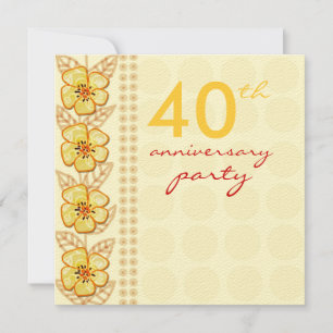 Mode Blumen 40. Hochzeitstag Party Einladung