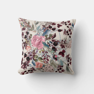Mode-boho-Illustration mit Rose-Blume und p Kissen