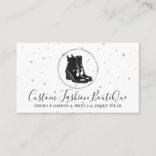 Mode Boutique Schwarze Winterschuhe Visitenkarte