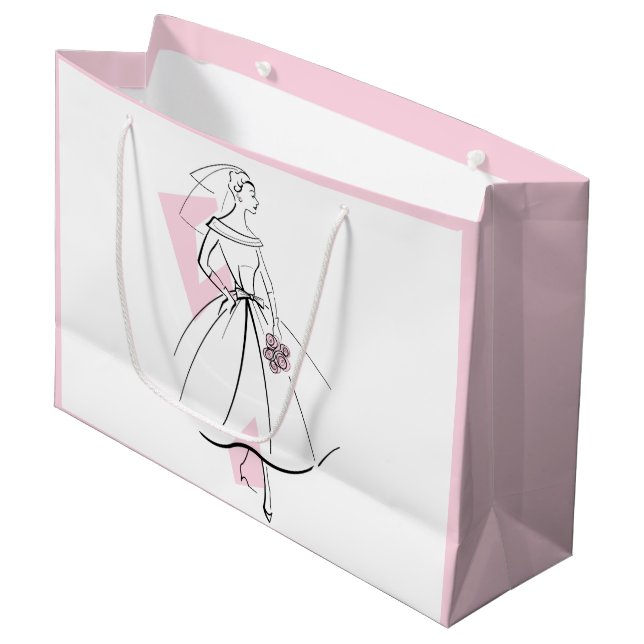Mode Bride Pink Geschenktasche groß pink Große Geschenktüte (Vorderseite Schrägansicht)