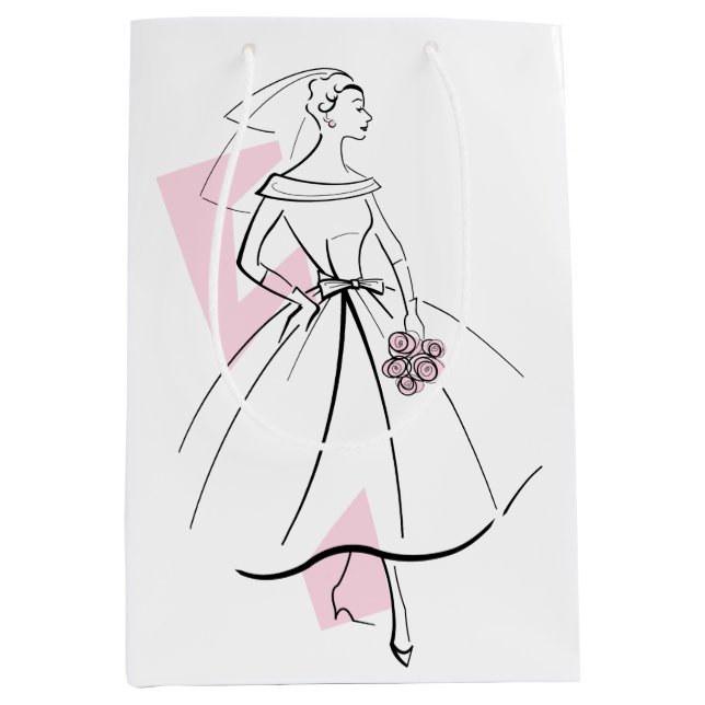 Mode Bride Pink Geschenktasche Medium Mittlere Geschenktüte (Vorderseite)