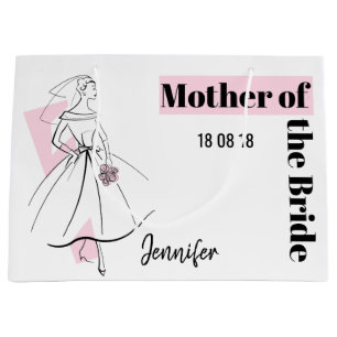 Mode Bride Pink Mutter der Bride groß Große Geschenktüte