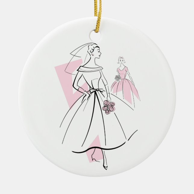 Mode Bride Pink Text Verzierung Keramik Ornament (Vorne)