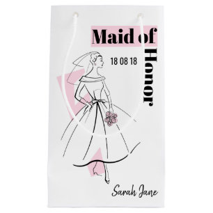Mode Bride Pink Trauzeugin Geschenktasche kleine Geschenktüte