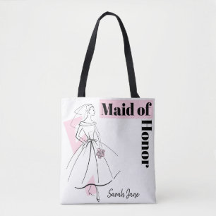 Mode Bride Pink Trauzeugin Name Tasche
