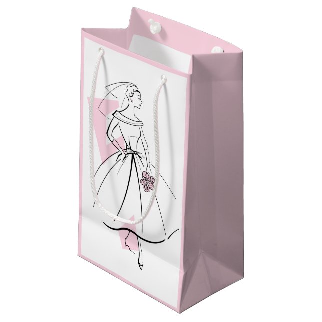 Mode Bridge Pink Geschenktasche kleine rosa Geschenktüte (Vorderseite Schrägansicht)