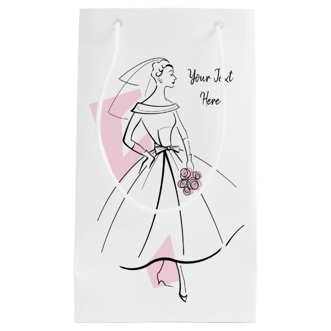 Mode Brie Pink Text Geschenktasche klein Kleine Geschenktüte (Vorderseite)