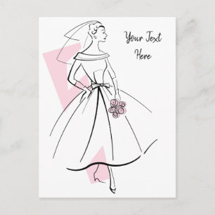 Mode Brie Pink Text Postkarte