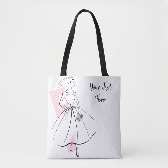 Mode Brie Pink Text Tasche rosa hinten (Vorderseite)