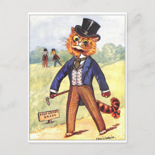 Mode Cat von Louis Wain Card Postkarte