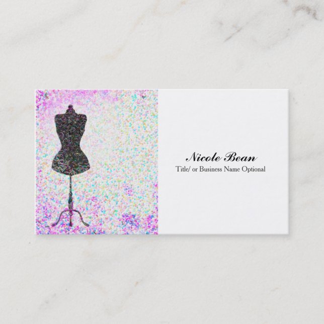 Mode Confetti Mannequin Moderner Stil Visitenkarte (Vorderseite)