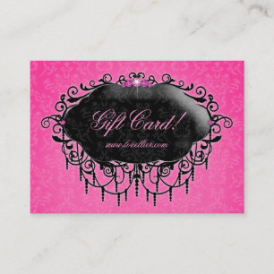 Mode Damast Schmuck Geschenkgutschein Pink Schwarz Rabattkarte