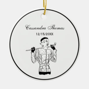 Mode-Dame Golfspielerin der 1930er Jahre mit Golf Keramik Ornament