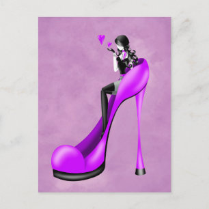 Mode-Dame mit Stöckelschuhen  Postkarte