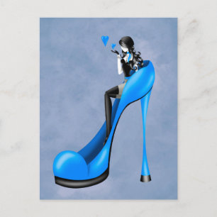 Mode-Dame mit Stöckelschuhen Postkarte