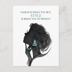 Mode-Deko, stilvolle Glamour-Illustration Postkarte