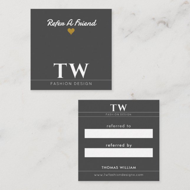Mode Designer Black Empfehlungskarte (Vorne/Hinten)