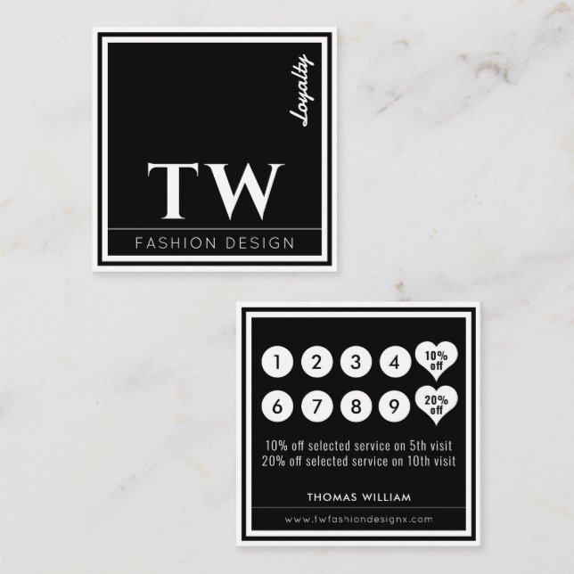 Mode Designer Black Treuekarte (Vorne/Hinten)