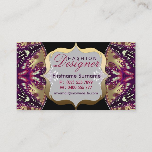 Mode Designer Moderne Batik Business Cards Visitenkarte (Vorderseite)