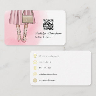 Mode Designer Monogramm-QR-Code Visitenkarte