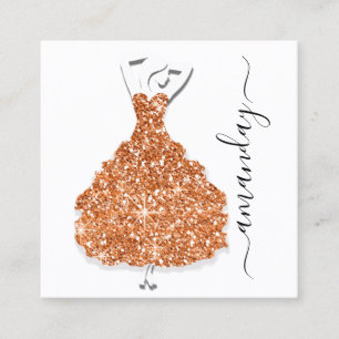 Mode Designer Shop Glitzer Dress QR Code Weiß Quadratische Visitenkarte