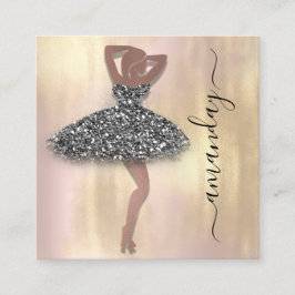 Mode Designer Shop Rose Black Dress QR Code Quadratische Visitenkarte