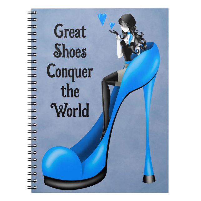 Mode-Diva in Stiletto Blau  Notizblock (Vorderseite)