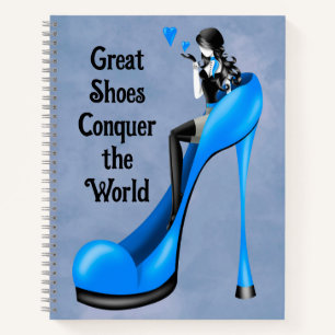Mode-Diva in Stiletto blau Notizbuch