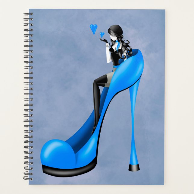 Mode-Diva in Stiletto Blau  Planer (Vorderseite)