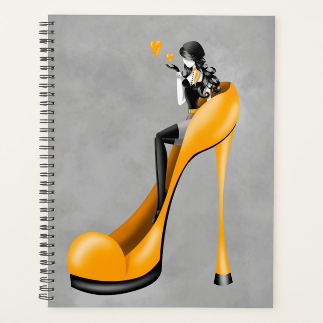 Mode-Diva in Stiletto-Gelb Planer (Vorderseite)