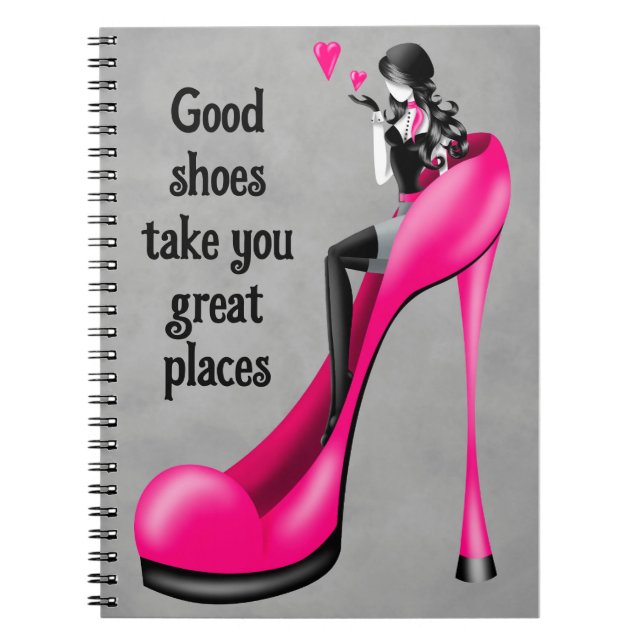 Mode-Diva in Stiletto rosa Notizblock (Vorderseite)