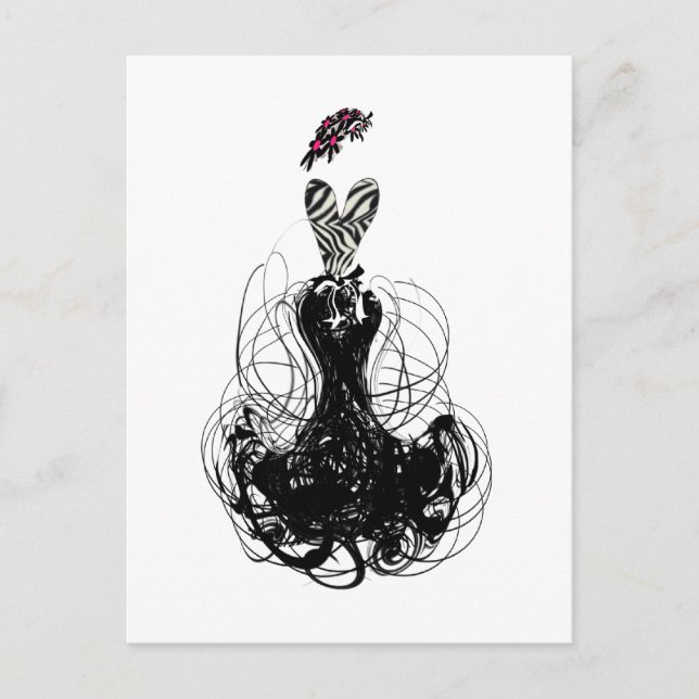 Mode diva - Schwarzweiß Postkarte (Vorderseite)