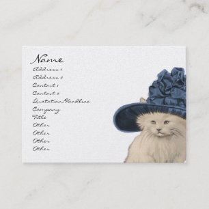 Mode-Diva Vintage Kitty Cat Visitenkarten Blau Visitenkarte
