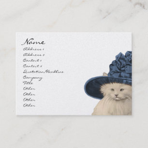 Mode-Diva Vintage Kitty Cat Visitenkarten Blau Visitenkarte