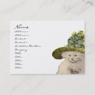 Mode-Diva Vintage Kitty Cat Visitenkarten Lime Visitenkarte