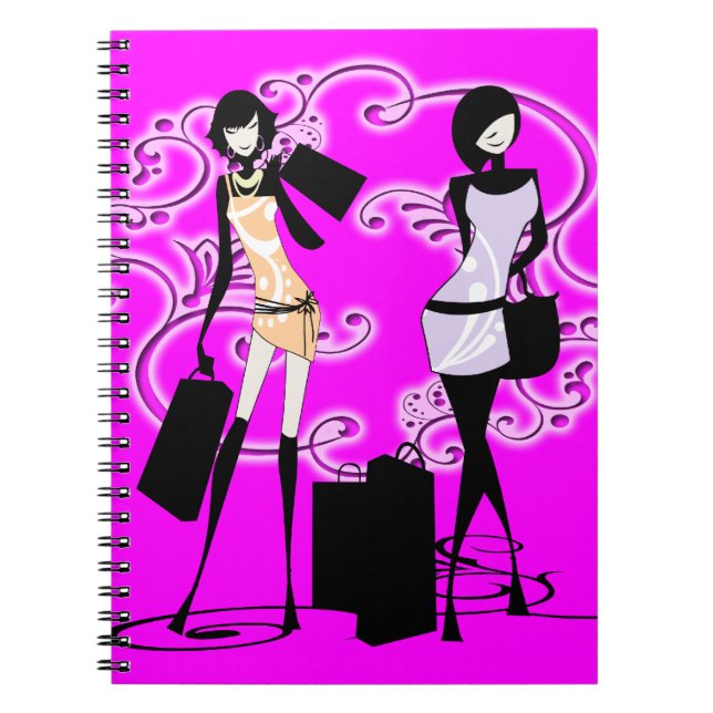 Mode-Franzose-Glamour der Mädchen rosa Notizblock (Vorderseite)