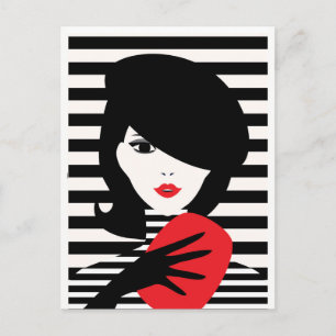 Mode-Französisch Stilistische Mode-Illustration Postkarte