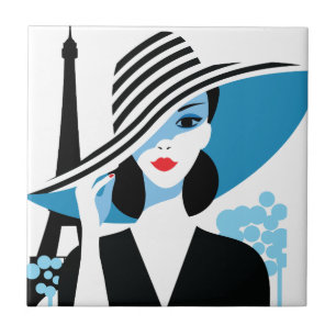 Mode französisch stilvolle Mode Chic Illustration Fliese