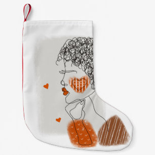 Mode-Frau: Graphic Black Lines Kleiner Weihnachtsstrumpf