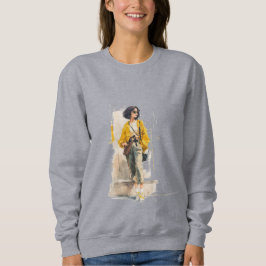 Mode für Frauen Chic Fashion Girl Gelbe Jacke Wass Sweatshirt