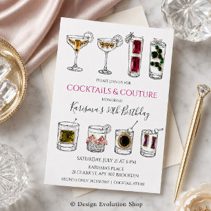 Mode Geburtstags-Cocktailparty-Einladung Einladung