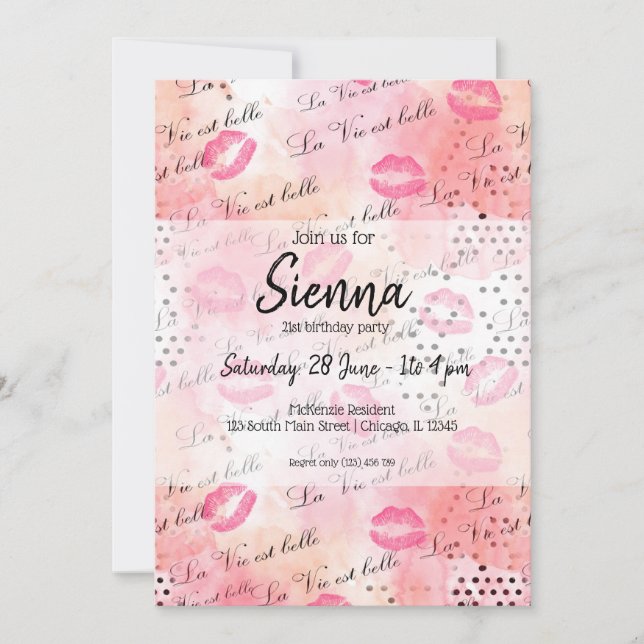 Mode-Girl Einladung (Vorderseite)