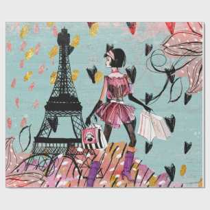 Mode-Girl in Paris Geschenkpapier