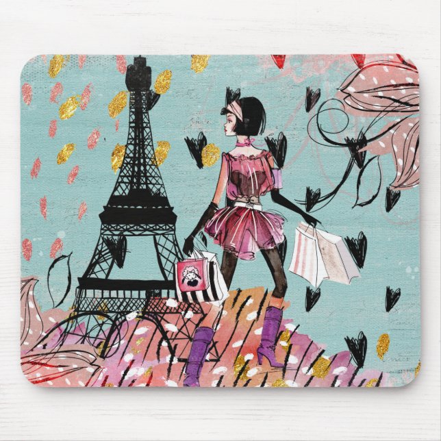 Mode-Girl in Paris Mousepad (Vorne)