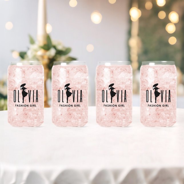 Mode Girl shadow Olivia niedliche Geschenkidee Dosenglas (Insitu (Hochzeit))
