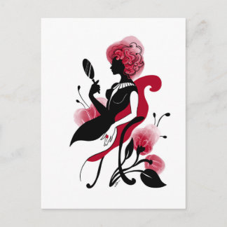 Mode Glamour schöne grafische Illustration Postkarte