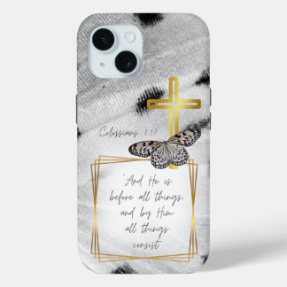 Mode Glaube Schwarz Weiß Schmetterling Gold Kreuz Case-Mate iPhone Hülle
